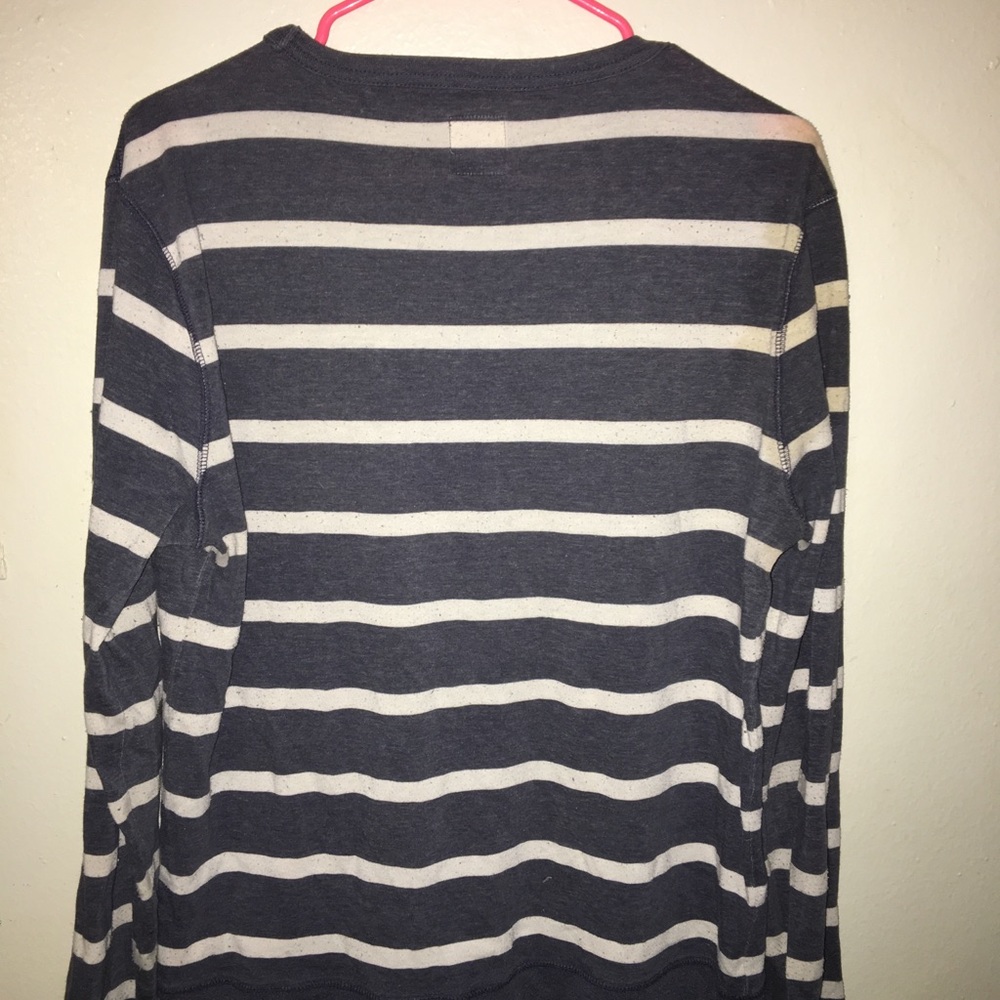 Navy Blue White Striped Merona Long Sleeve shirt